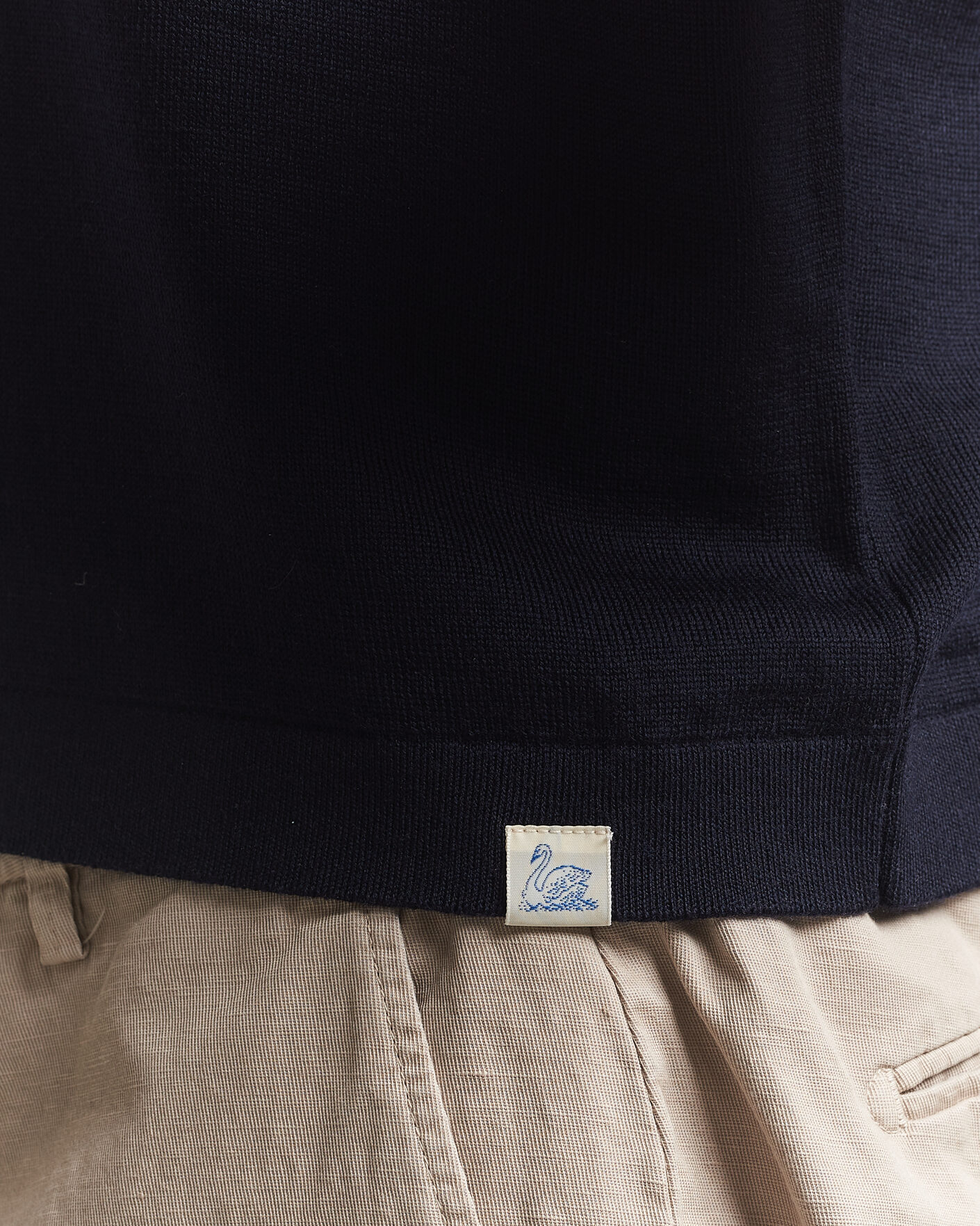 Uomini | Polo | Merz b. Schwanen | Relaxed Fit Merino Knitted Polo Dark Navy