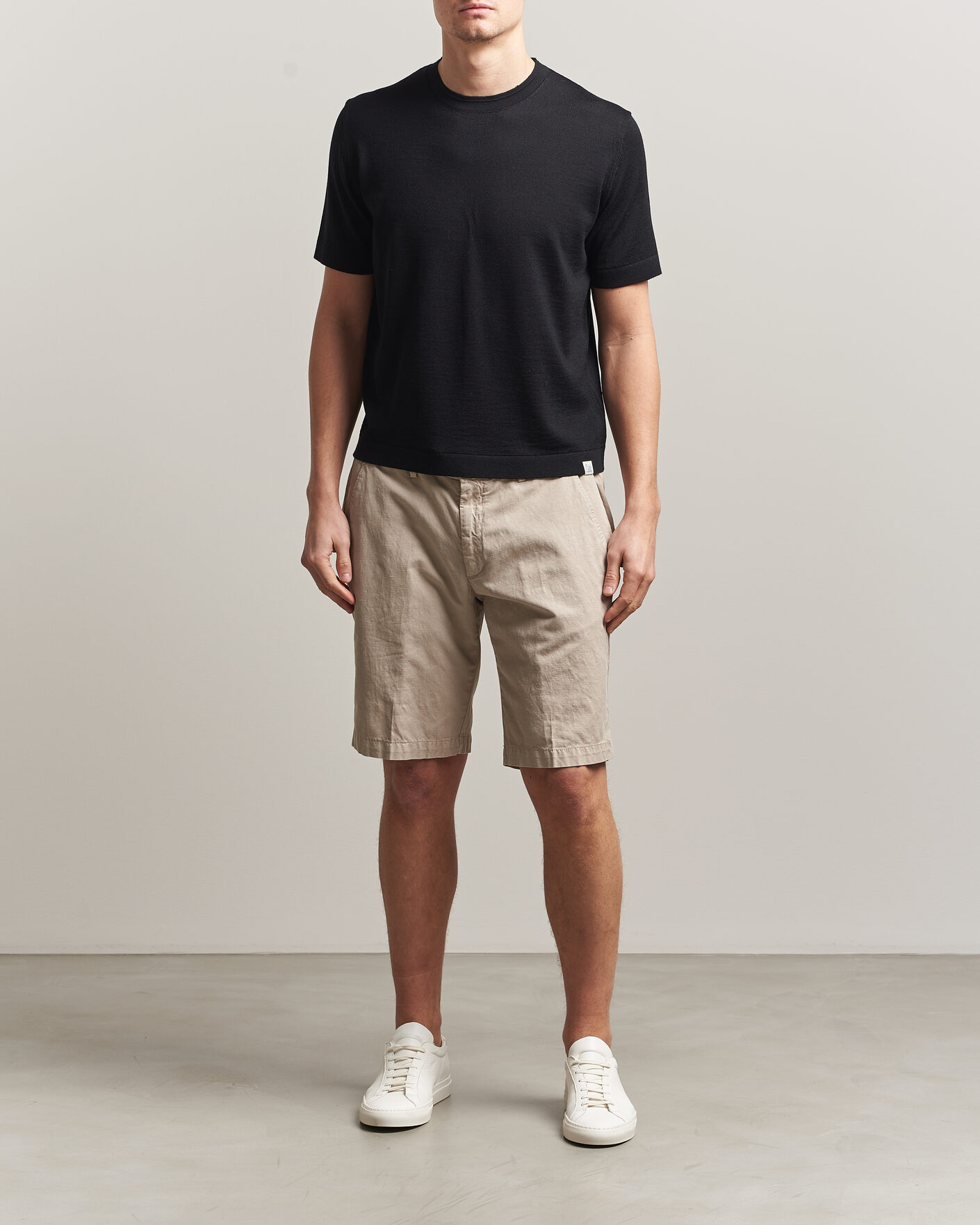 Uomini | T-shirt | Merz b. Schwanen | Relaxed Fit Merino Knitted T-Shirt Black