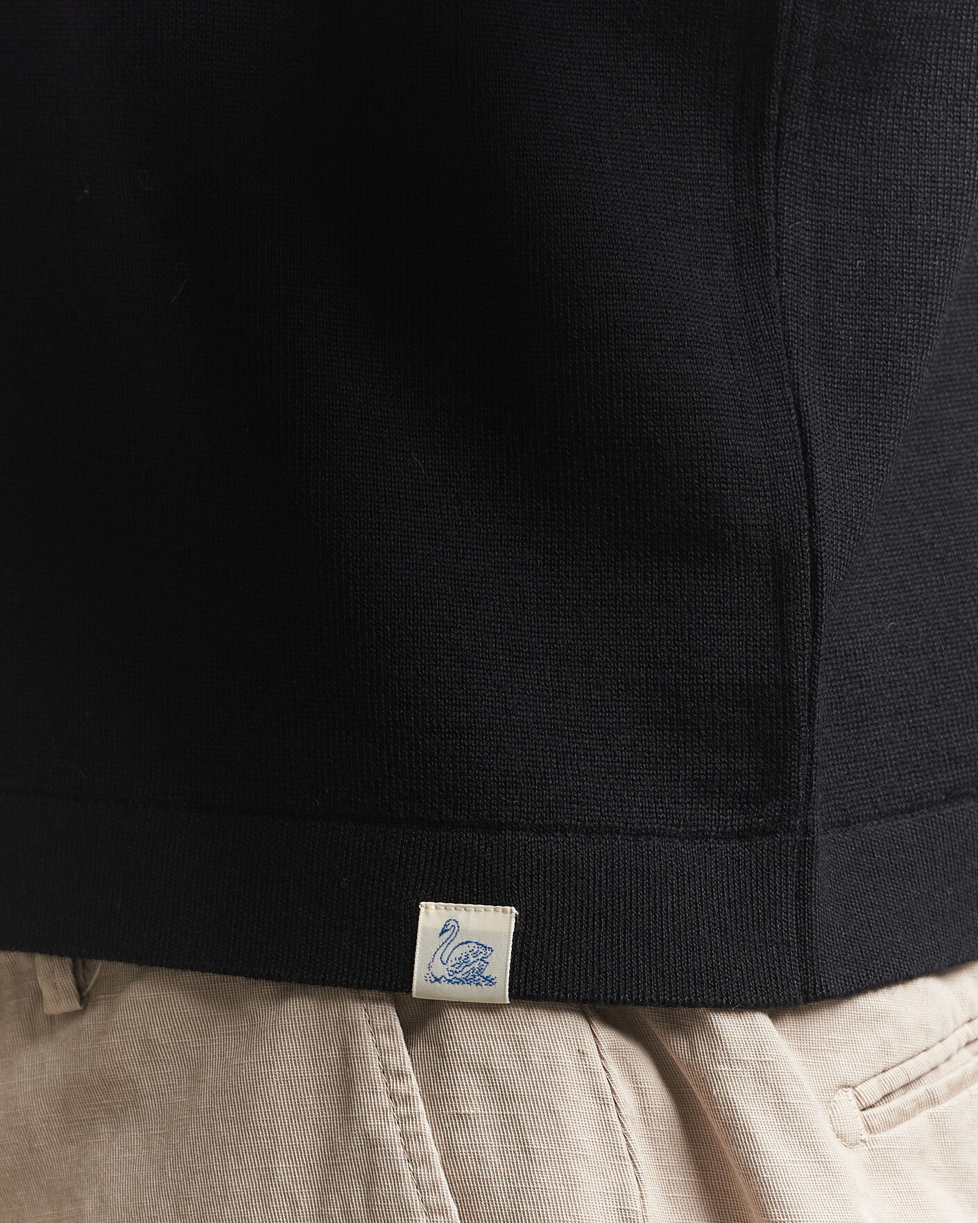 Uomini | T-shirt | Merz b. Schwanen | Relaxed Fit Merino Knitted T-Shirt Black