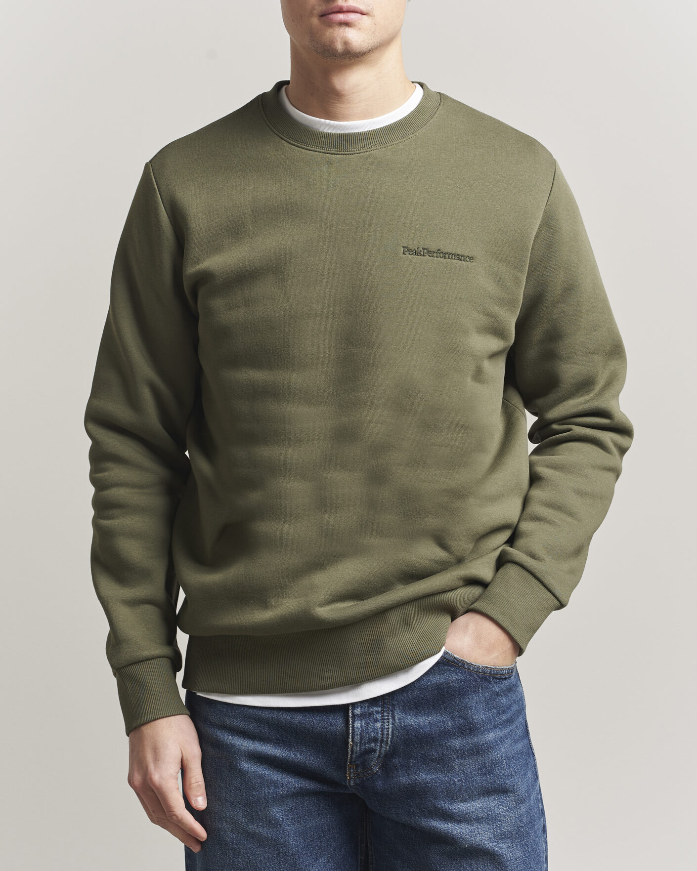 Uomini | Maglieria | Peak Performance | Original Crew Neck Sweatshirt Pine Needle