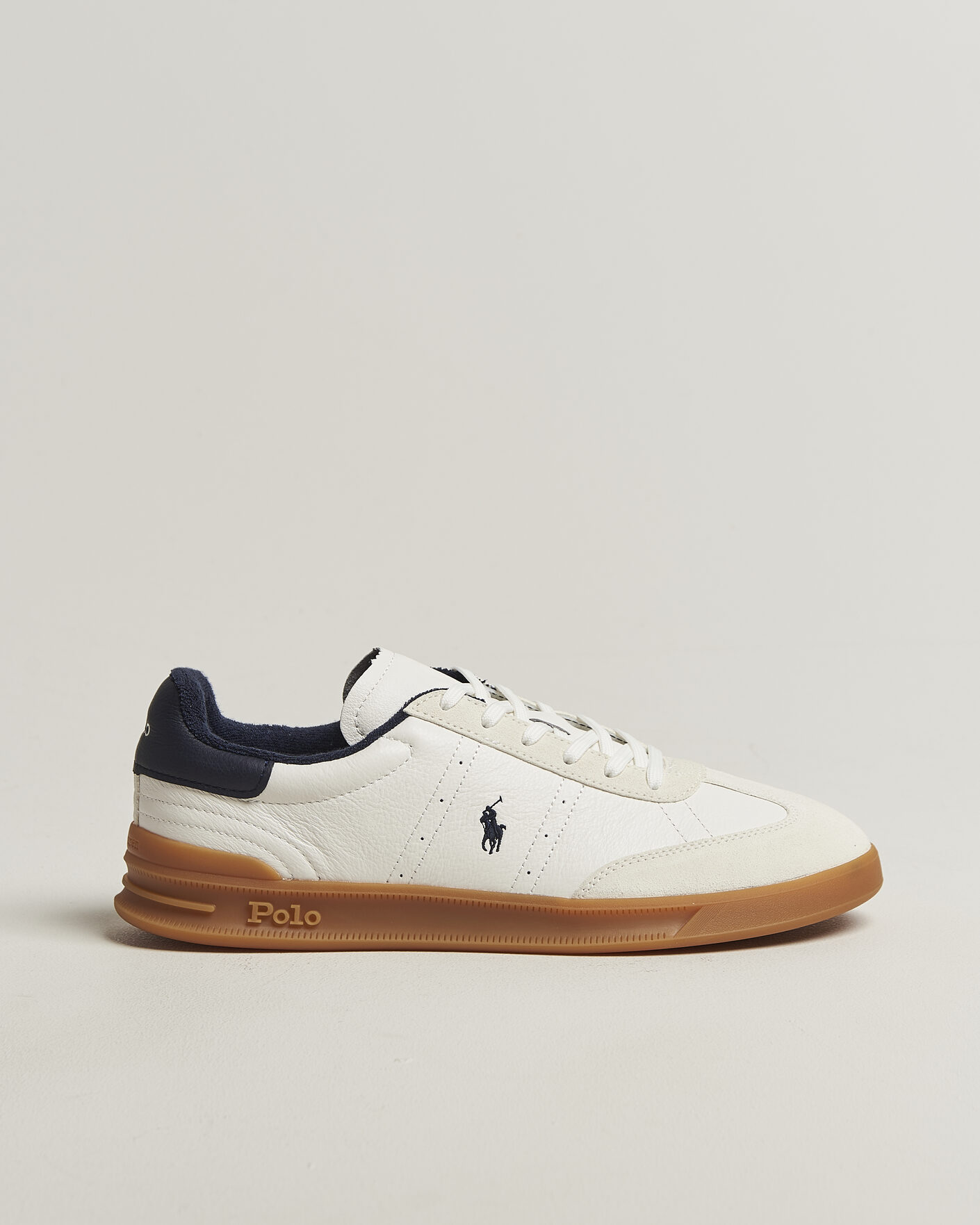Uomini | Sneakers | Polo Ralph Lauren | Aera Leather Sneakers Deckwash White/Navy