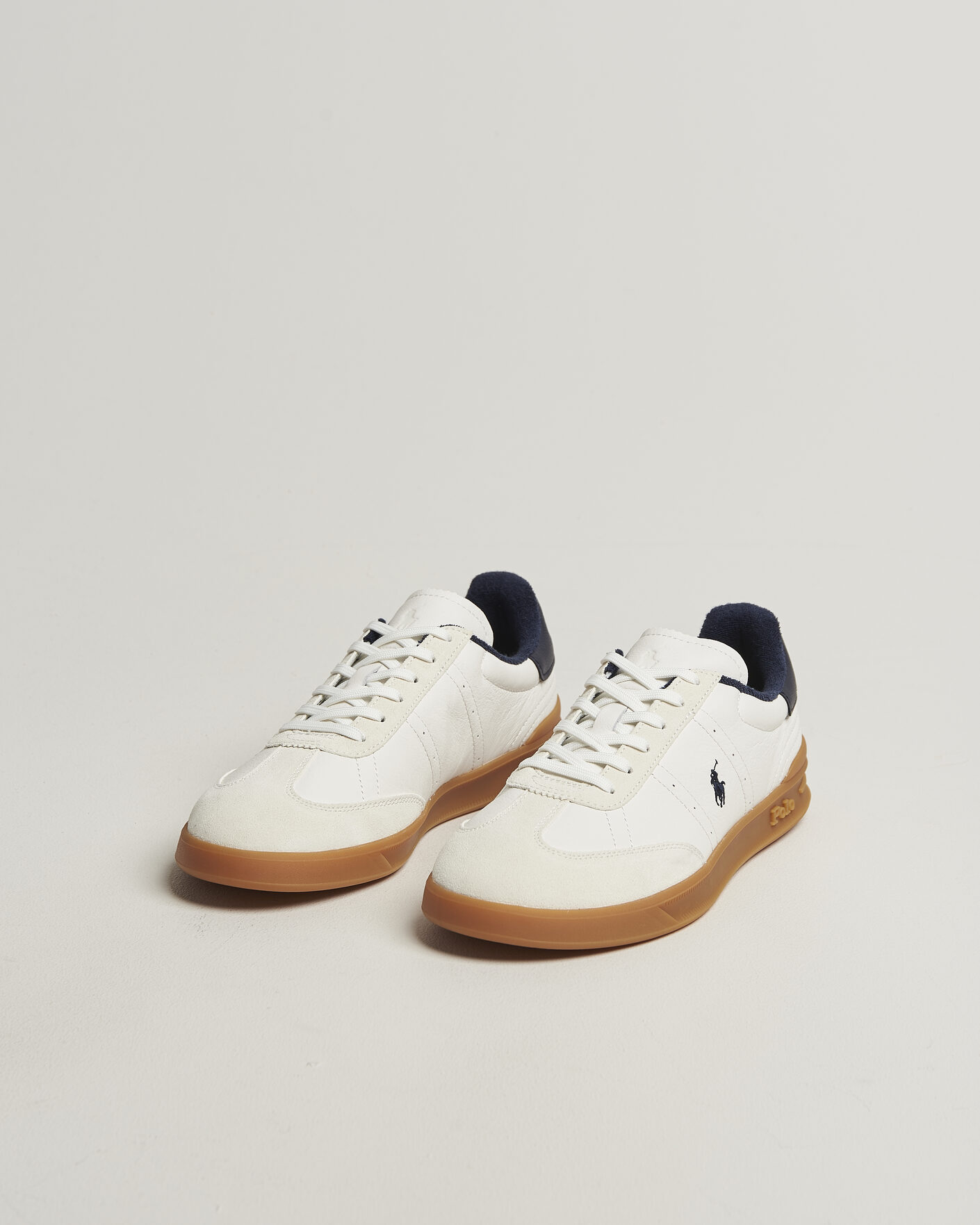 Uomini | Sneakers | Polo Ralph Lauren | Aera Leather Sneakers Deckwash White/Navy
