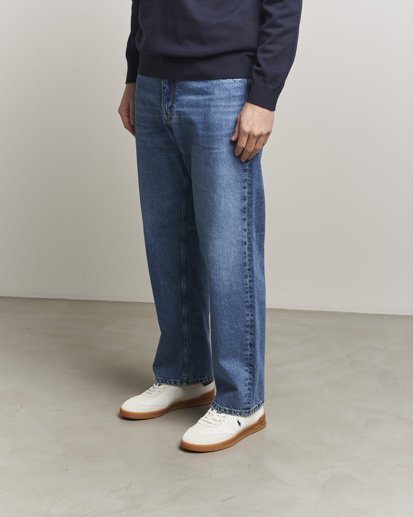 Uomini | Sneakers | Polo Ralph Lauren | Aera Leather Sneakers Deckwash White/Navy