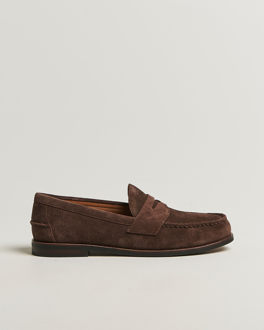Uomini | Mocassini | Polo Ralph Lauren | Alston Suede Penny Loafers Dark Brown