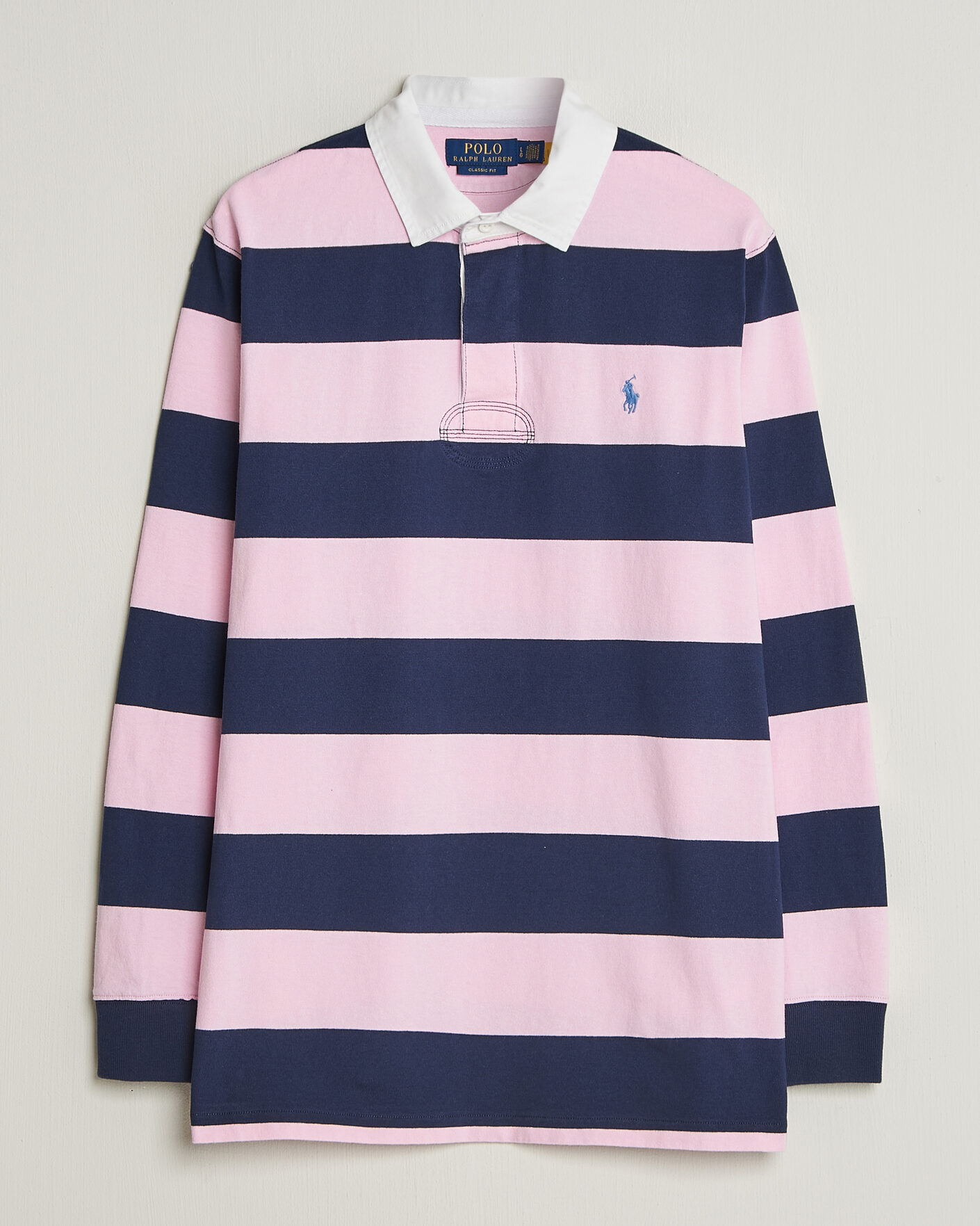 Uomini | Maglieria | Polo Ralph Lauren | Jersey Striped Rugger Carmel Pink/Newport Navy