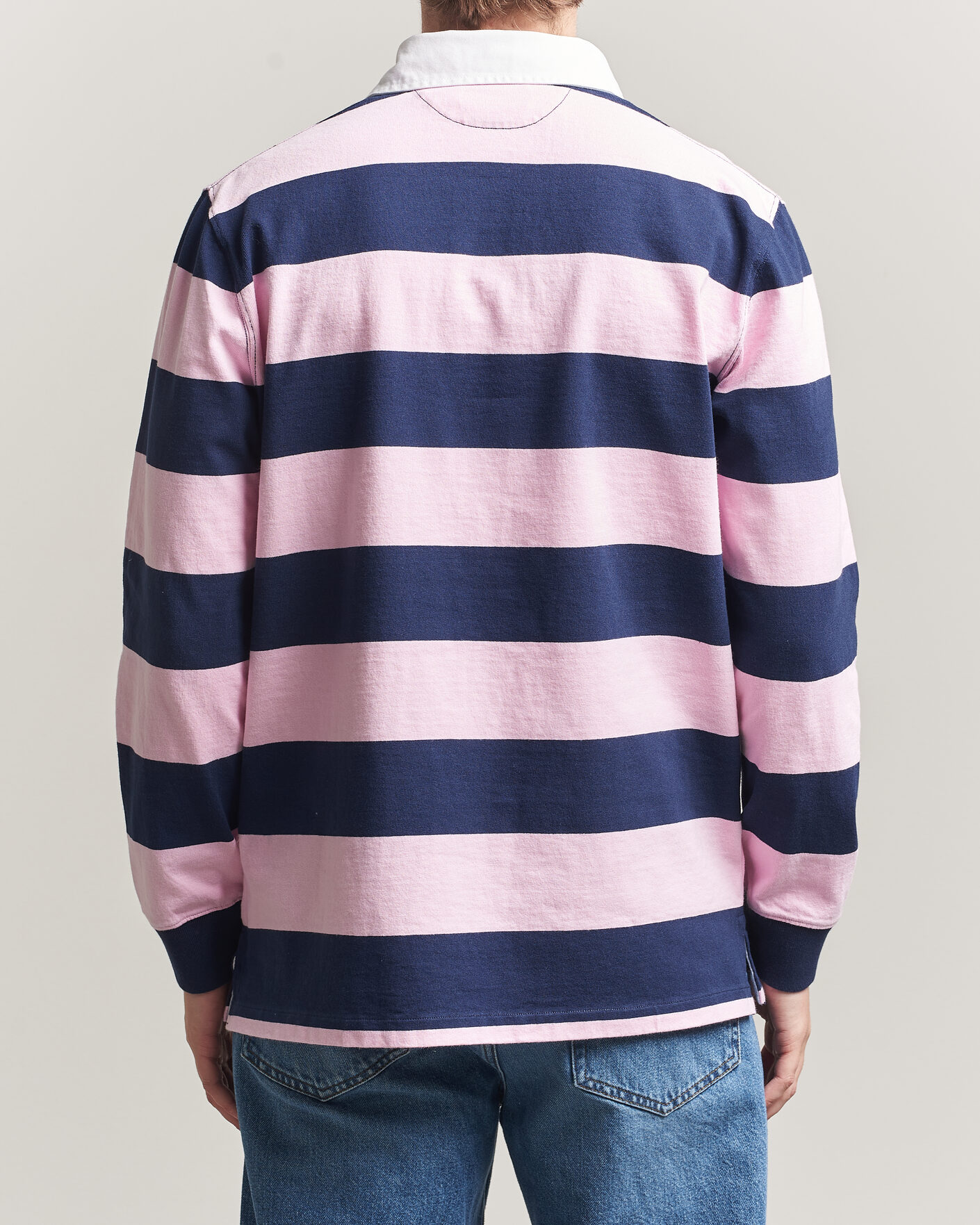 Uomini | Maglieria | Polo Ralph Lauren | Jersey Striped Rugger Carmel Pink/Newport Navy