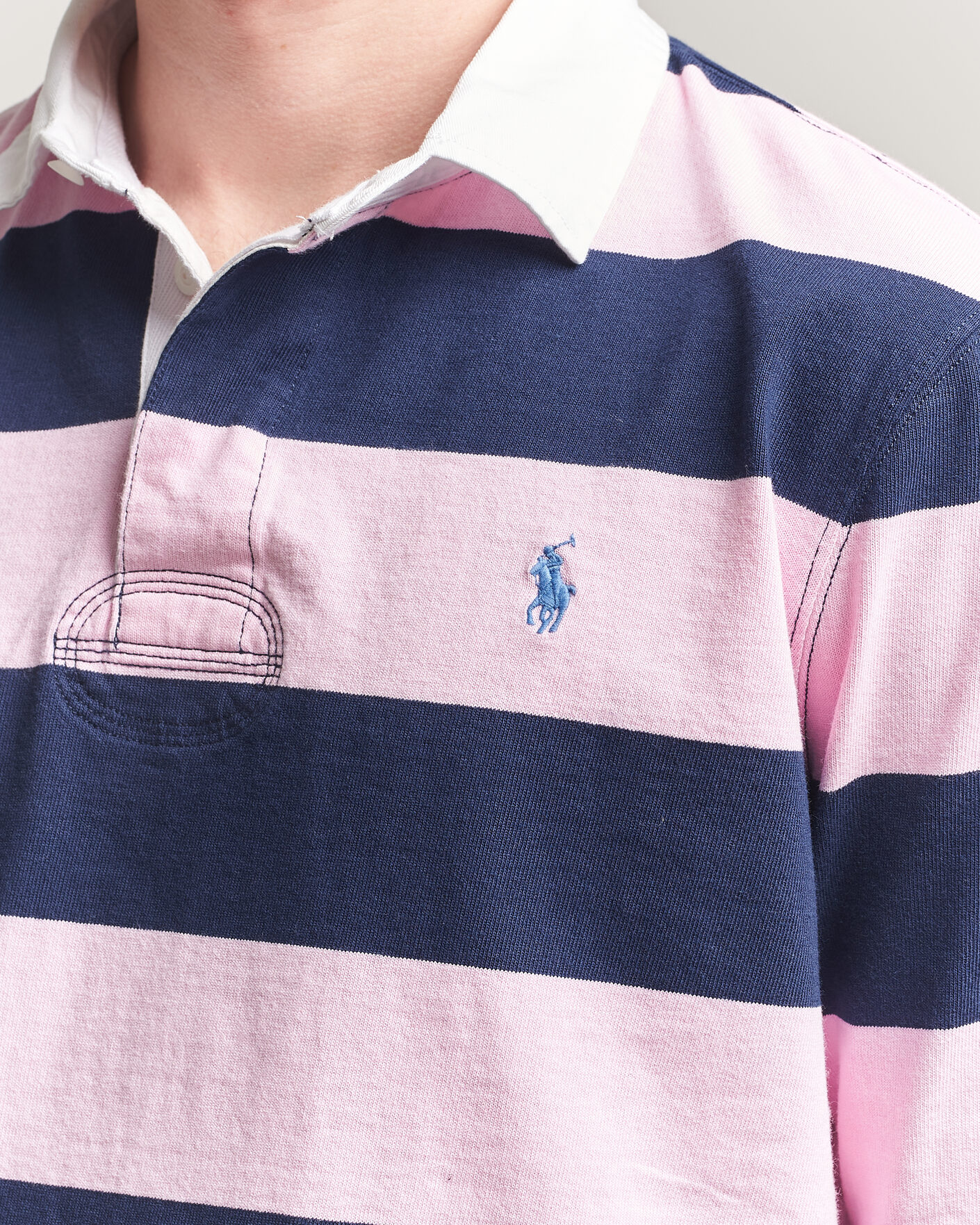 Uomini | Maglieria | Polo Ralph Lauren | Jersey Striped Rugger Carmel Pink/Newport Navy