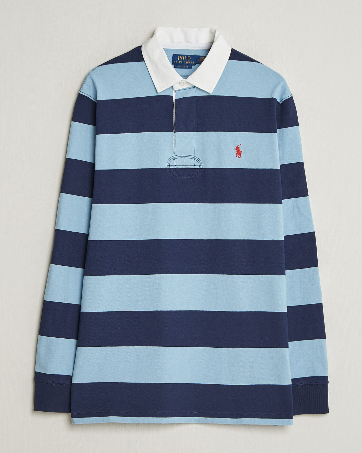 Uomini | Maglieria | Polo Ralph Lauren | Jersey Striped Rugger Powder Blue/Newport Navy