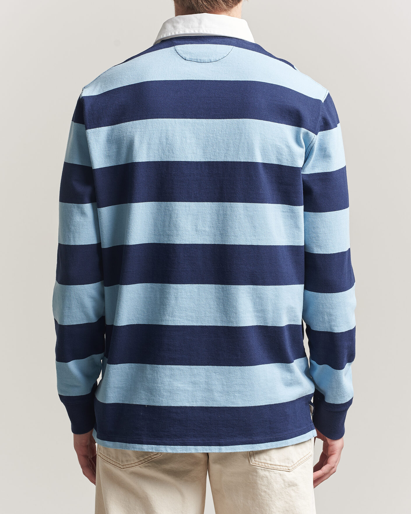 Uomini | Maglieria | Polo Ralph Lauren | Jersey Striped Rugger Powder Blue/Newport Navy