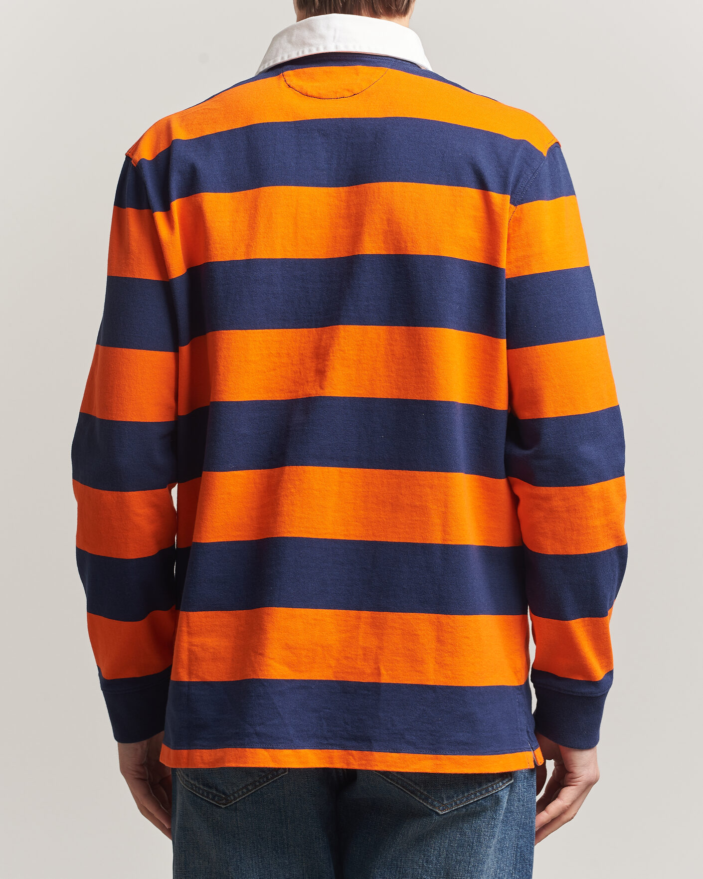 Uomini | Maglieria | Polo Ralph Lauren | Jersey Striped Rugger Sailing Orange/Newport Navy