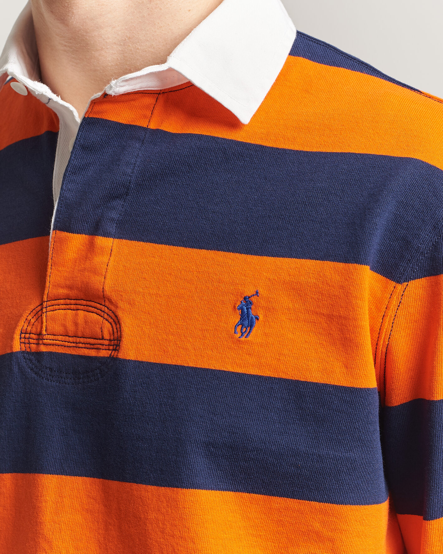 Uomini | Maglieria | Polo Ralph Lauren | Jersey Striped Rugger Sailing Orange/Newport Navy