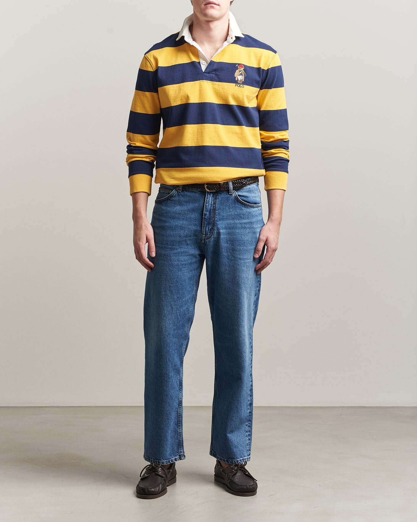 Uomini | Maglieria | Polo Ralph Lauren | Jersey Striped Rugger Newport Navy/Gold