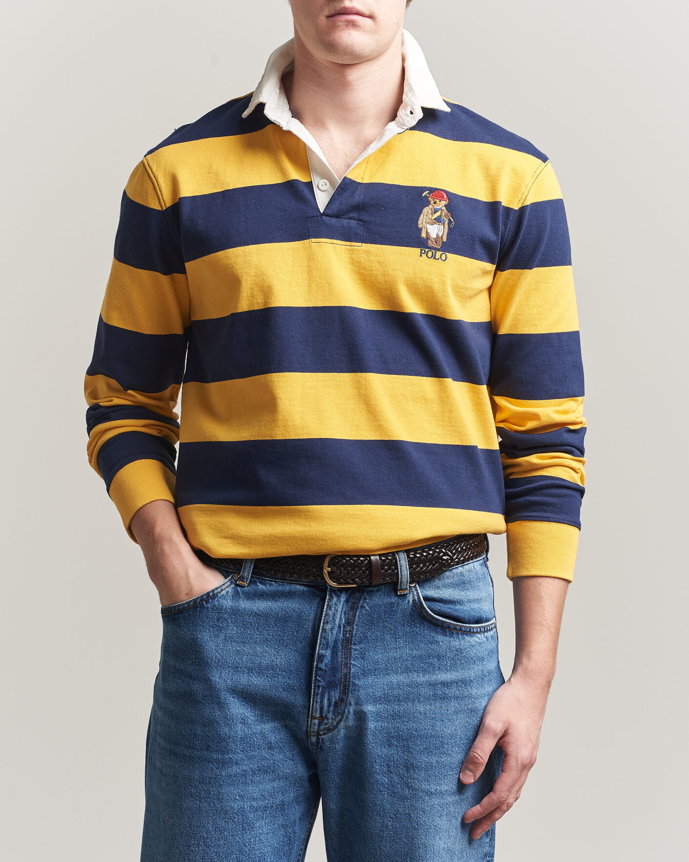 Uomini | Maglieria | Polo Ralph Lauren | Jersey Striped Rugger Newport Navy/Gold