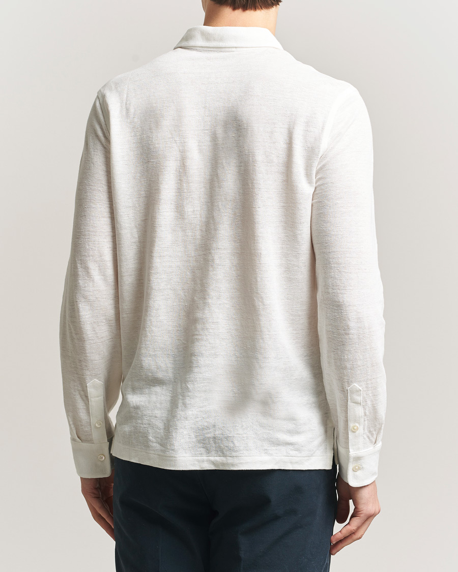 Uomini | Polo | Polo Ralph Lauren | Long Sleeve Linen Polo Deckwash White