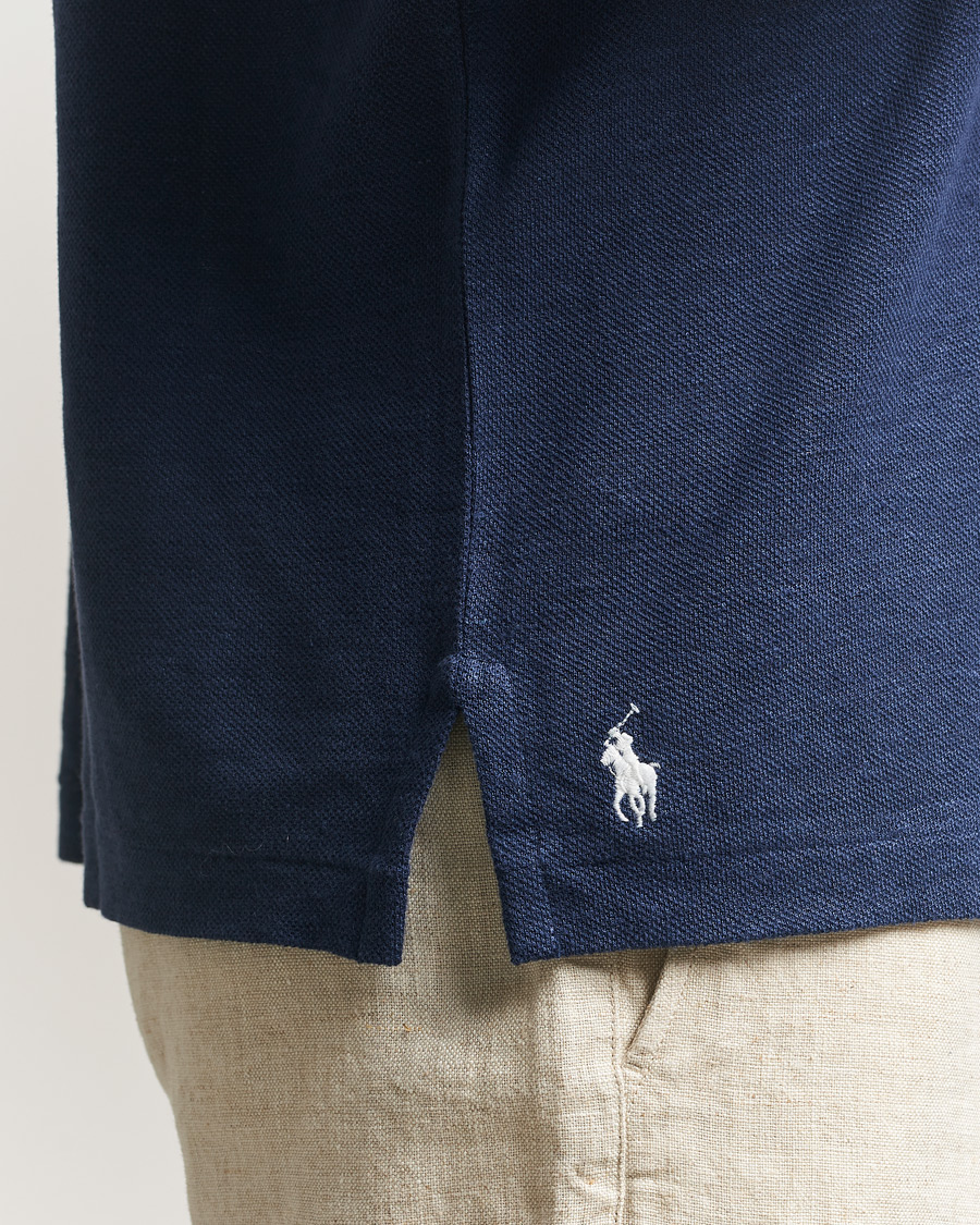 Uomini | Polo | Polo Ralph Lauren | Long Sleeve Linen Polo Newport Navy