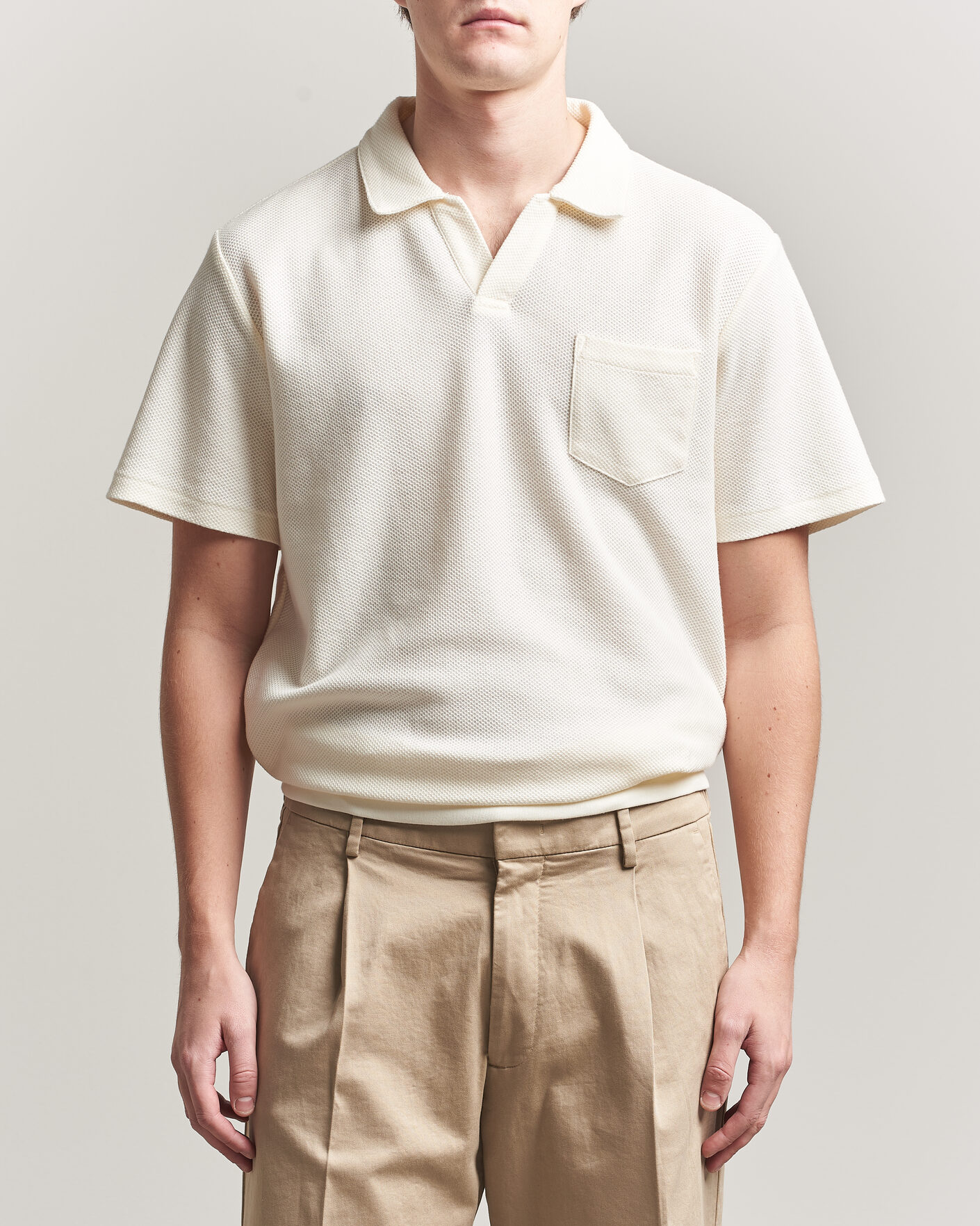 Uomini | Polo | Polo Ralph Lauren | Knitted Polo Pale Cream