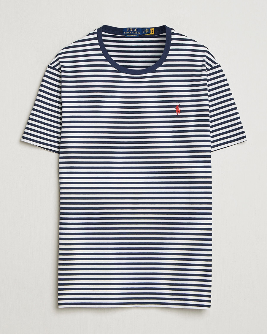 Uomini | T-shirt | Polo Ralph Lauren | Crew Neck Striped T-Shirt Newport Navy/White