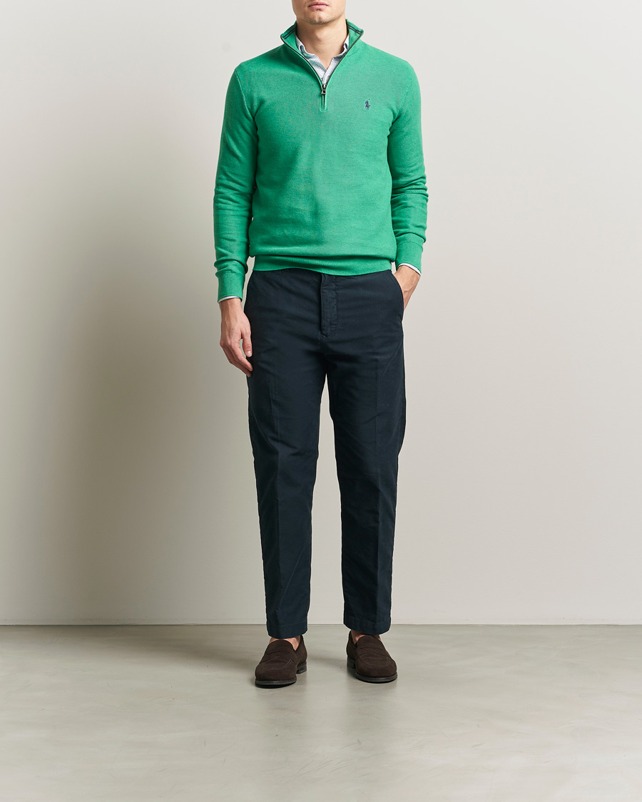 Uomini | Maglieria | Polo Ralph Lauren | Textured Half Zip Palm Green Heather