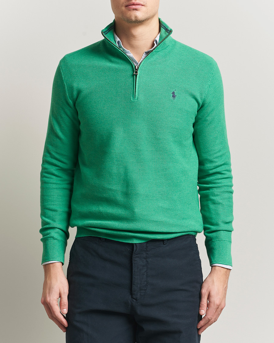 Uomini | Maglieria | Polo Ralph Lauren | Textured Half Zip Palm Green Heather