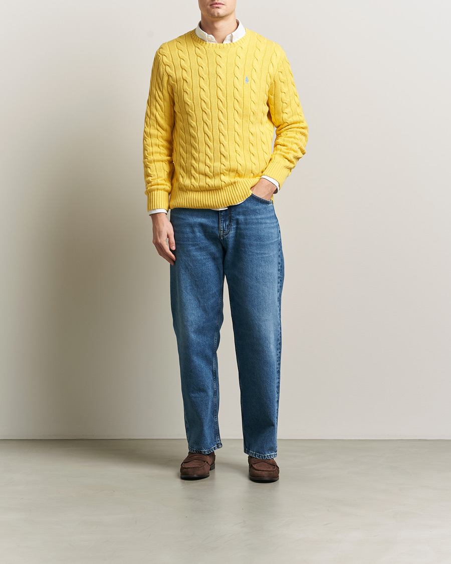 Uomini | Maglieria | Polo Ralph Lauren | Cotton Cable Pullover Sunfish Yellow