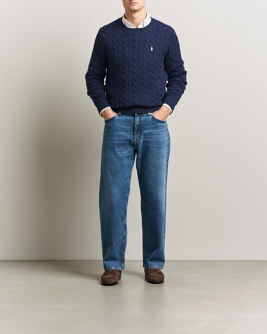 Uomini | Maglieria | Polo Ralph Lauren | Cotton Cable Pullover Bright Navy