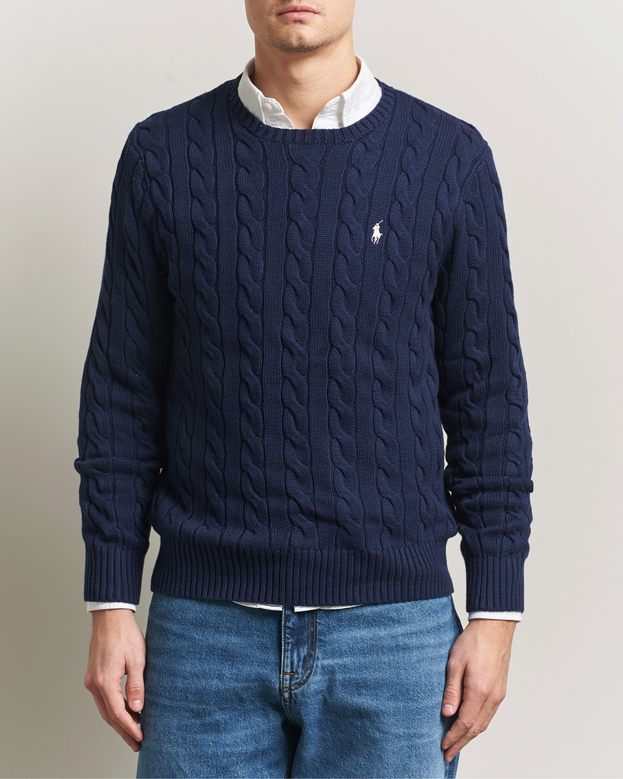 Uomini | Maglieria | Polo Ralph Lauren | Cotton Cable Pullover Bright Navy