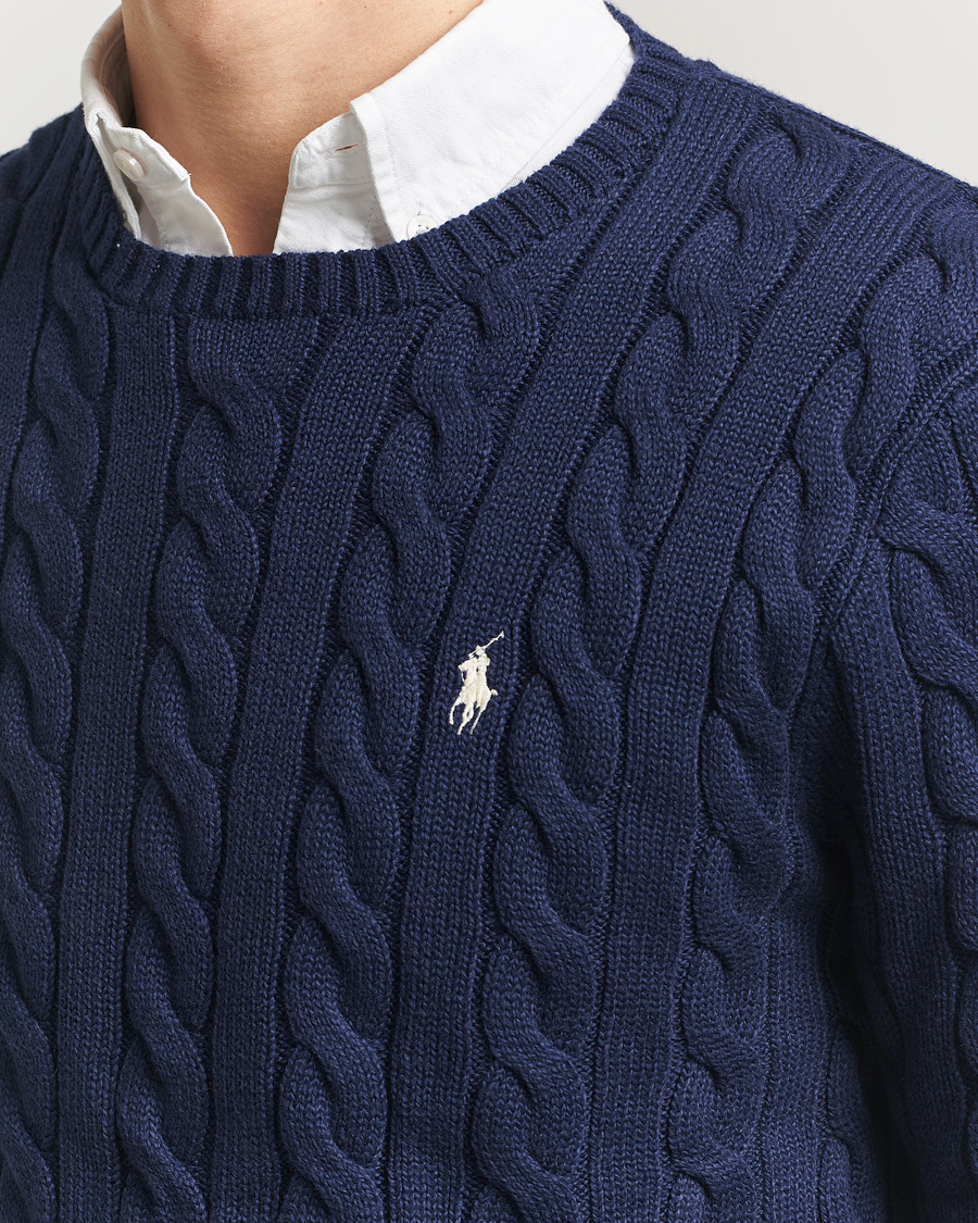 Uomini | Maglieria | Polo Ralph Lauren | Cotton Cable Pullover Bright Navy