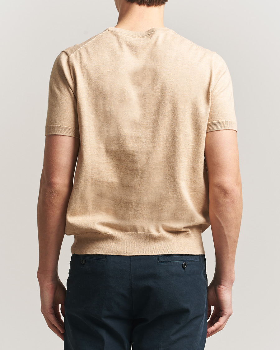 Uomini | T-shirt | Polo Ralph Lauren | Knitted Short Sleeve T-Shirt Camel Melange
