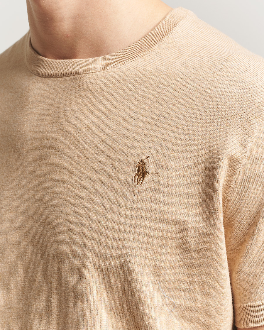 Uomini | T-shirt | Polo Ralph Lauren | Knitted Short Sleeve T-Shirt Camel Melange