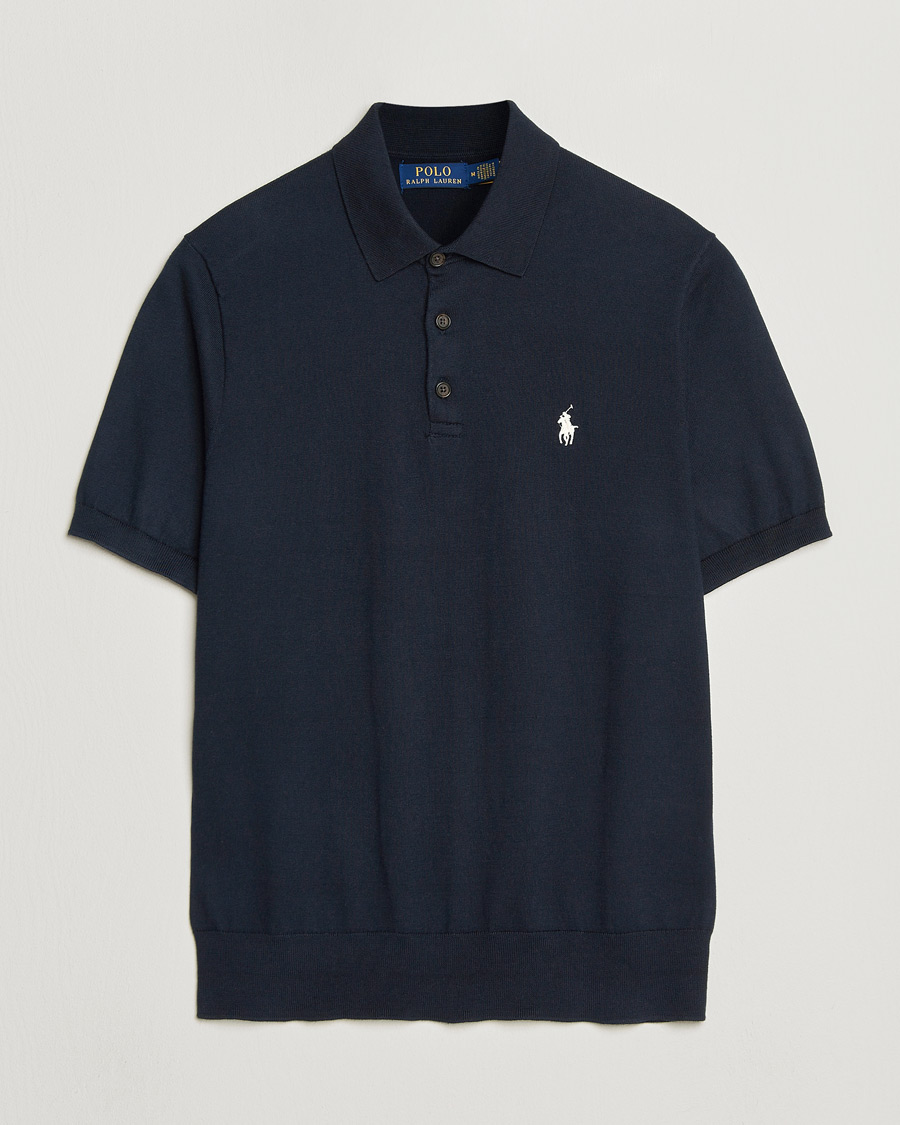 Uomini | Polo | Polo Ralph Lauren | Knitted Short Sleeve Polo Hunter Navy