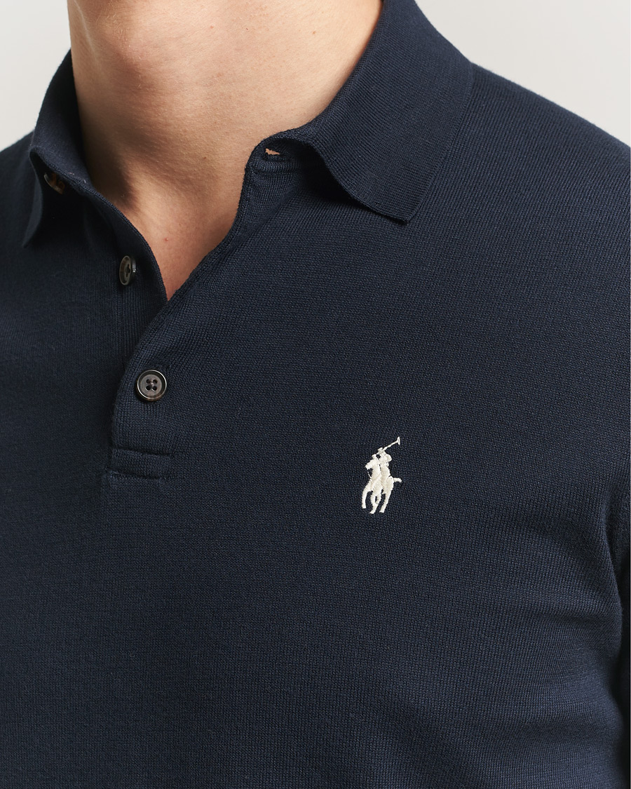 Uomini | Polo | Polo Ralph Lauren | Knitted Short Sleeve Polo Hunter Navy