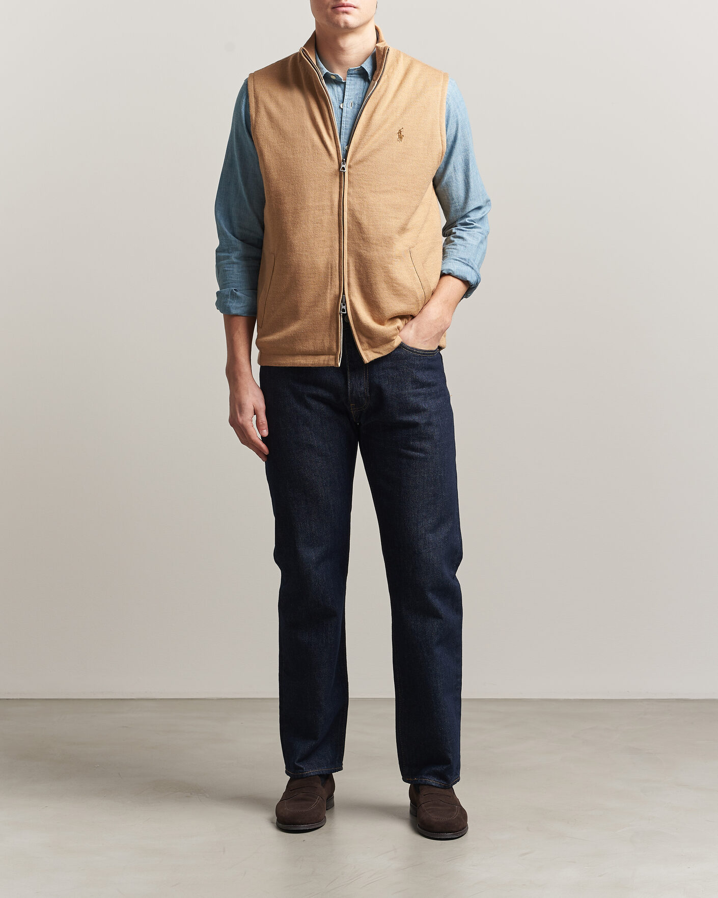 Uomini | Maglieria | Polo Ralph Lauren | Wool Blend Vest Camel Combo