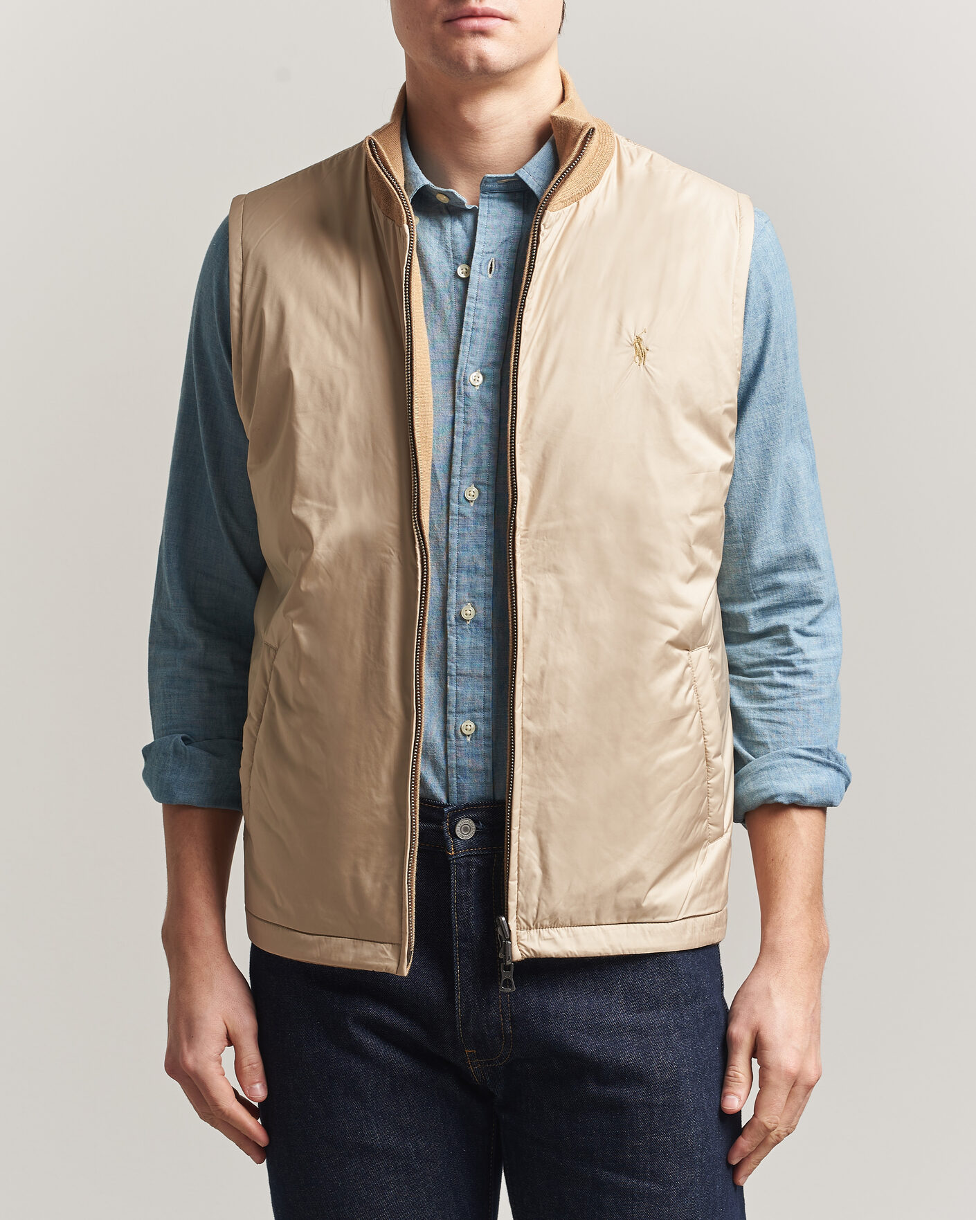 Uomini | Maglieria | Polo Ralph Lauren | Wool Blend Vest Camel Combo