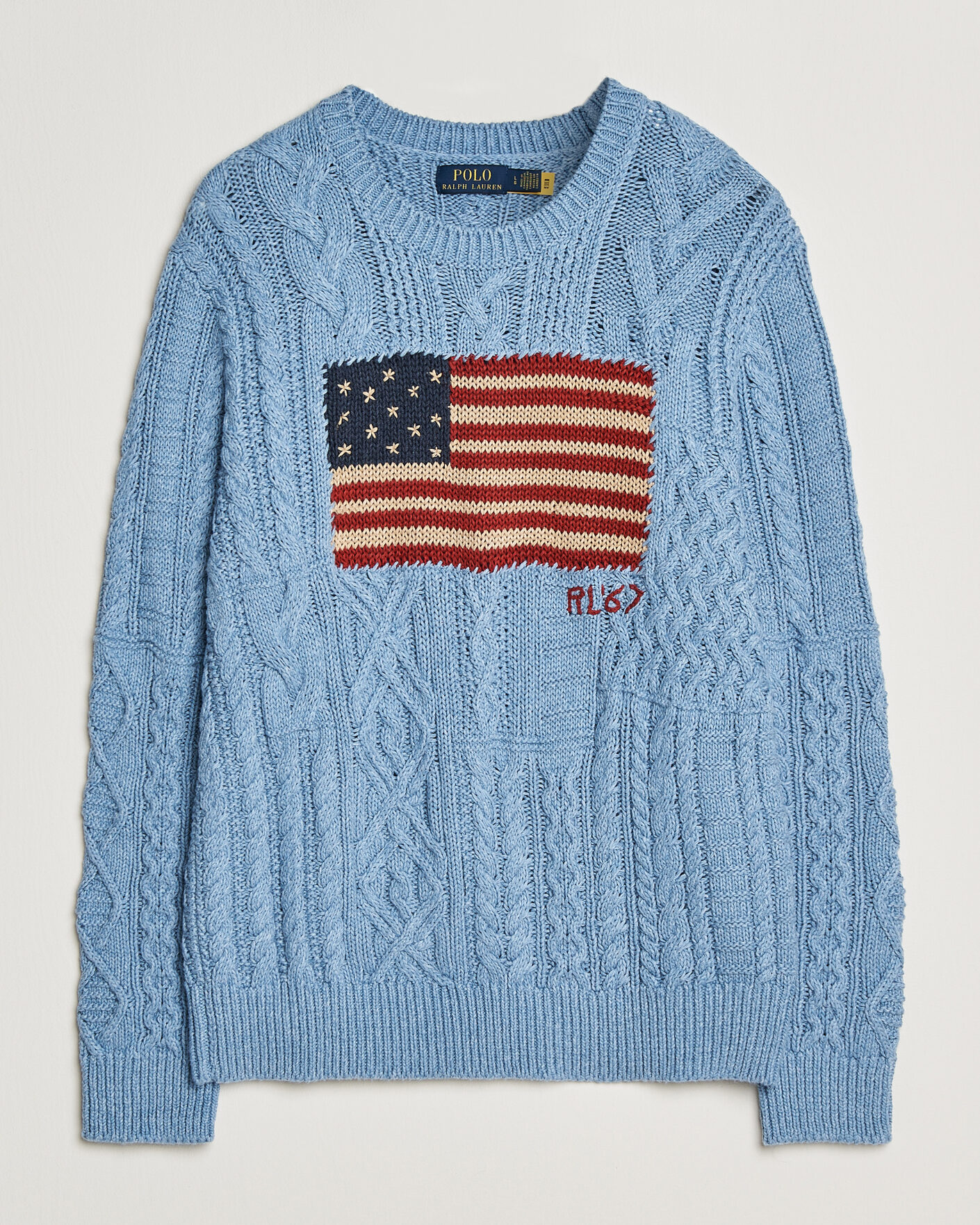 Uomini | Maglieria | Polo Ralph Lauren | Cotton Flag Sweater Light Blue Combo