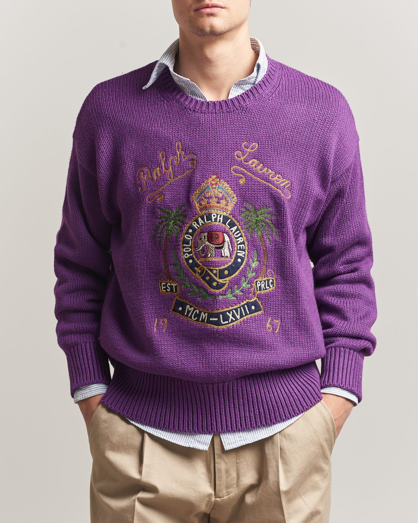 Uomini | Maglieria | Polo Ralph Lauren | Cotton Logo Sweater Purple Heahter