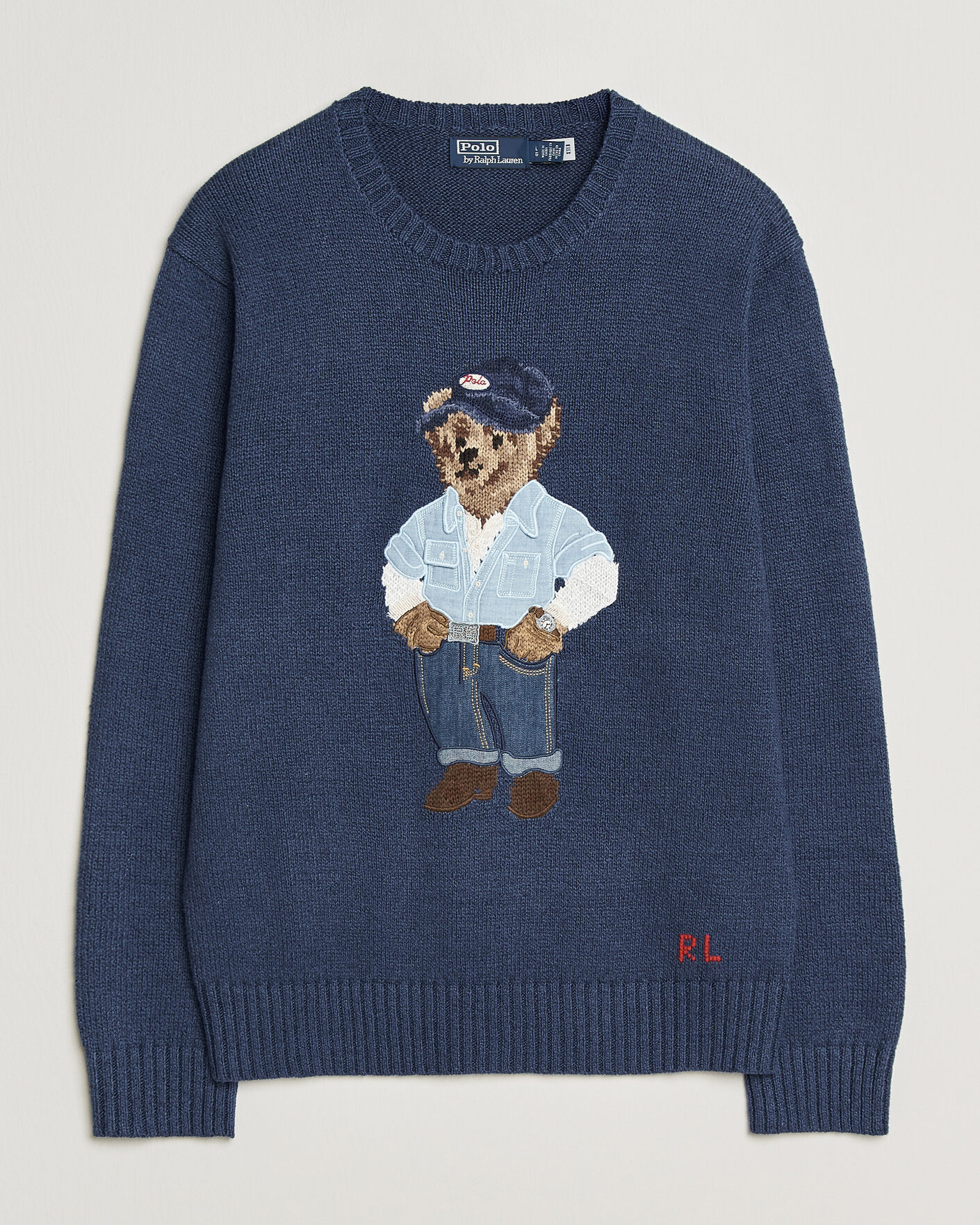 Uomini | Maglieria | Polo Ralph Lauren | Cotton Linen Bear Sweater Light Navy