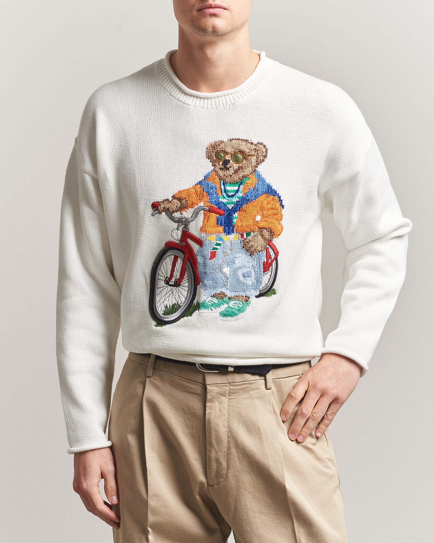 Uomini | Maglieria | Polo Ralph Lauren | Cotton Bear Sweater Deckwash White