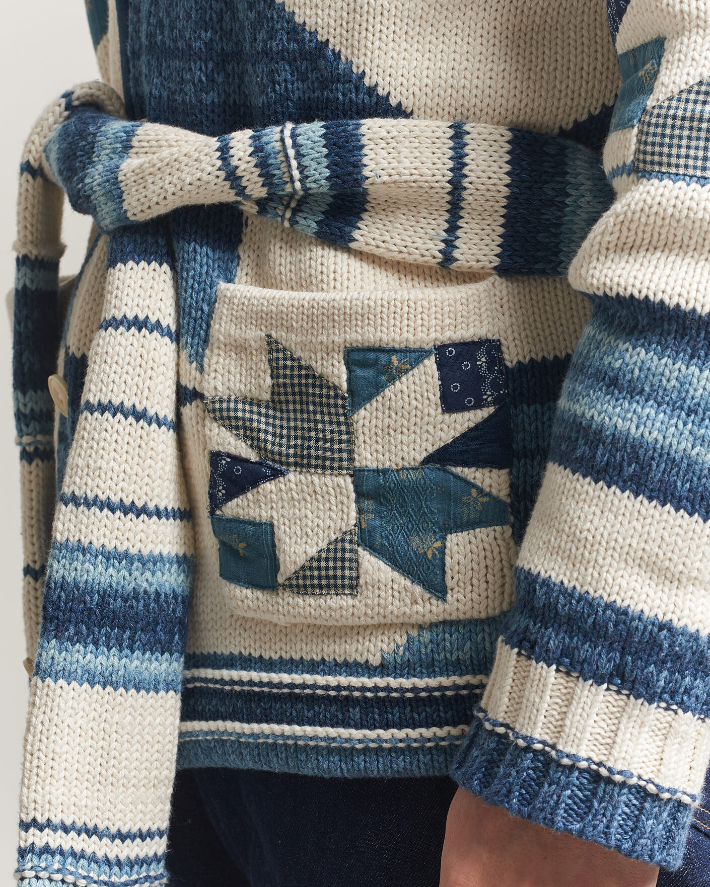 Uomini | Maglieria | Polo Ralph Lauren | Cotton Linen Cardigan Cream Blue Combo