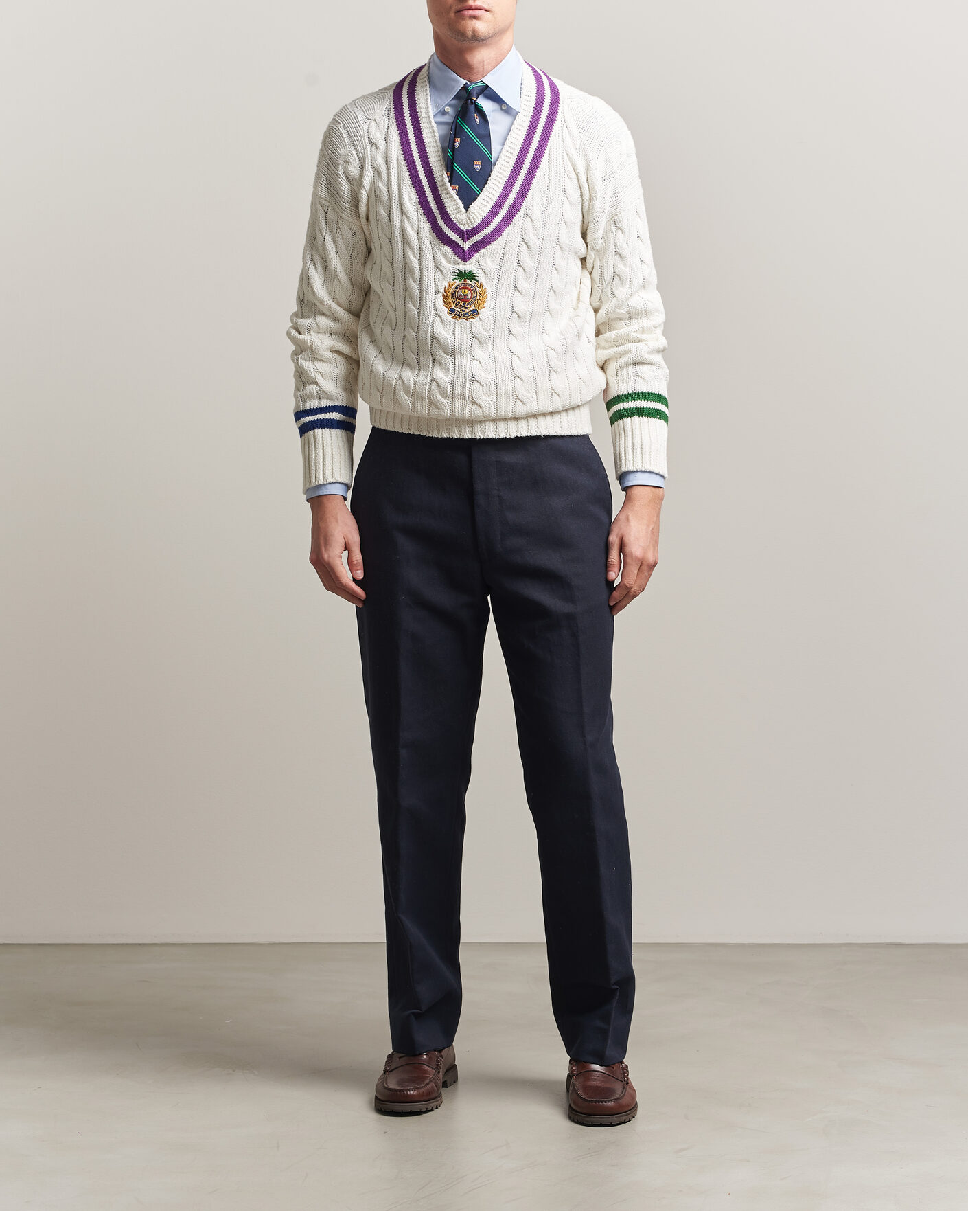 Uomini | Maglieria | Polo Ralph Lauren | Cotton Linen Blend Sweater Cream Combo