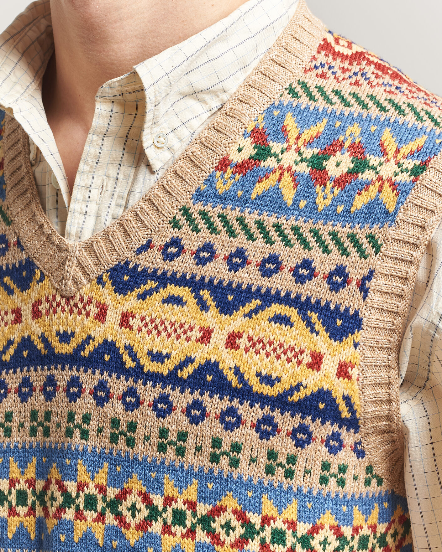 Uomini | Maglieria | Polo Ralph Lauren | Cotton Linen Blend Vest Tan Combo