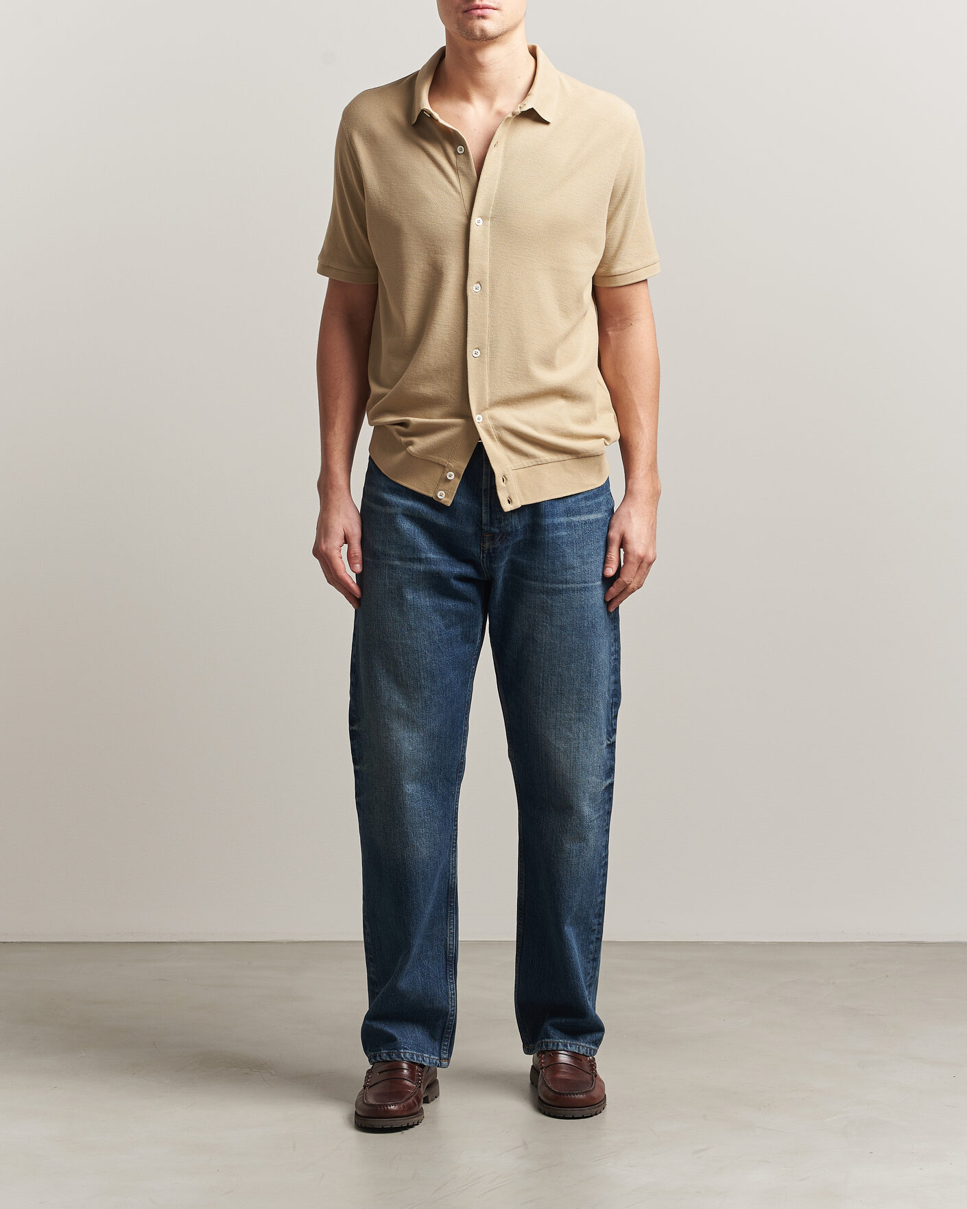 Uomini | Polo | Polo Ralph Lauren | Cotton Knitted Polo Coastal Beige