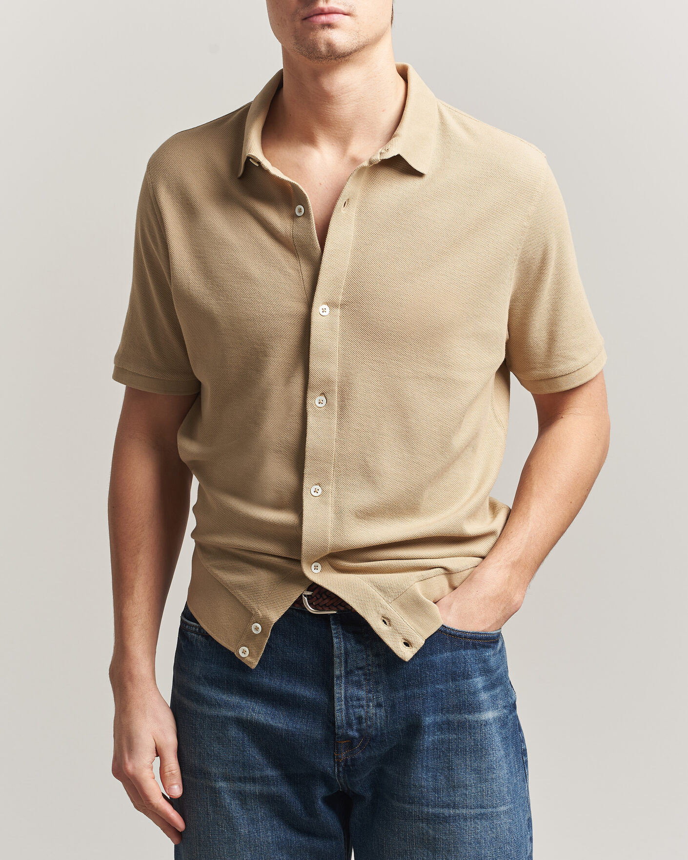 Uomini | Polo | Polo Ralph Lauren | Cotton Knitted Polo Coastal Beige
