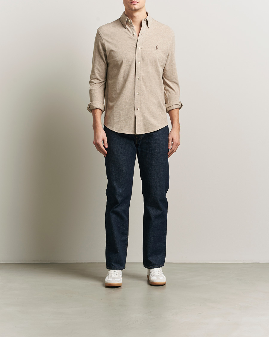 Uomini | Camicie | Polo Ralph Lauren | Featherweight Mesh Shirt Tuscan Beige