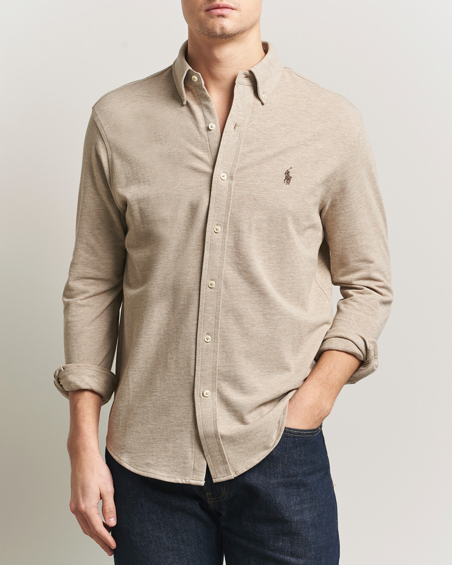 Uomini | Camicie | Polo Ralph Lauren | Featherweight Mesh Shirt Tuscan Beige