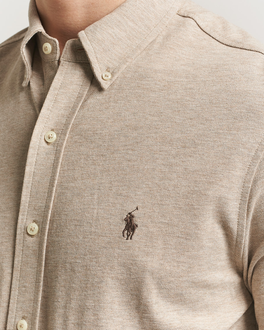 Uomini | Camicie | Polo Ralph Lauren | Featherweight Mesh Shirt Tuscan Beige