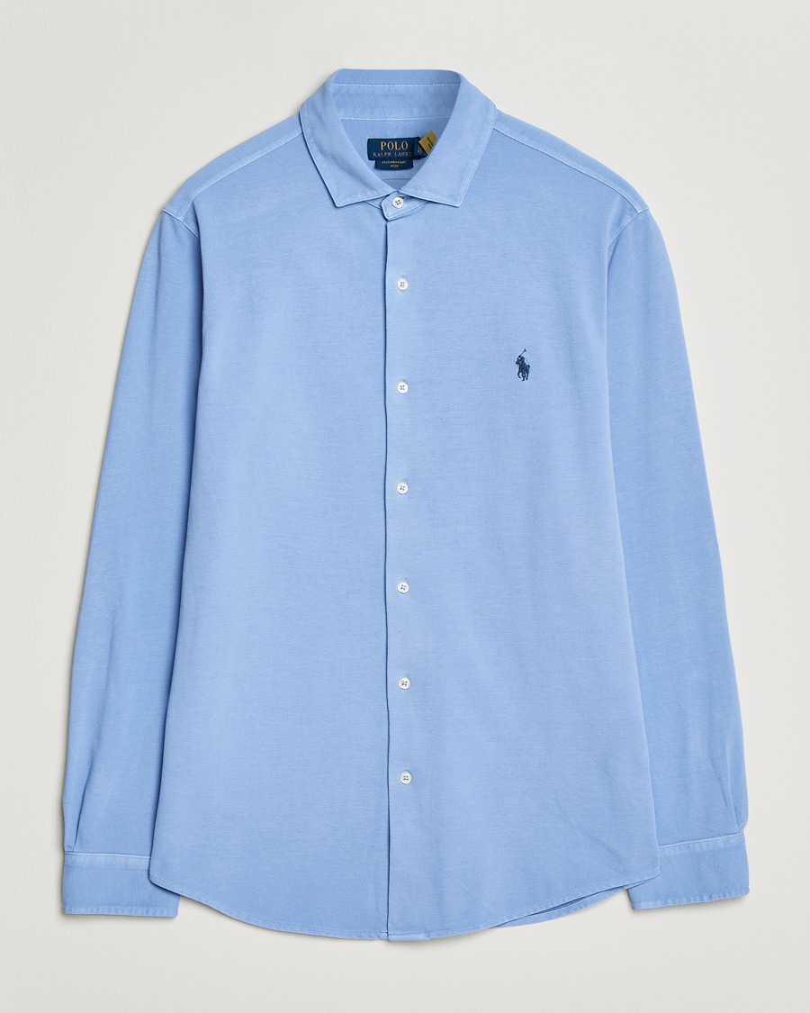 Uomini | Camicie | Polo Ralph Lauren | Featherweight Knitted Shirt Canvas Blue