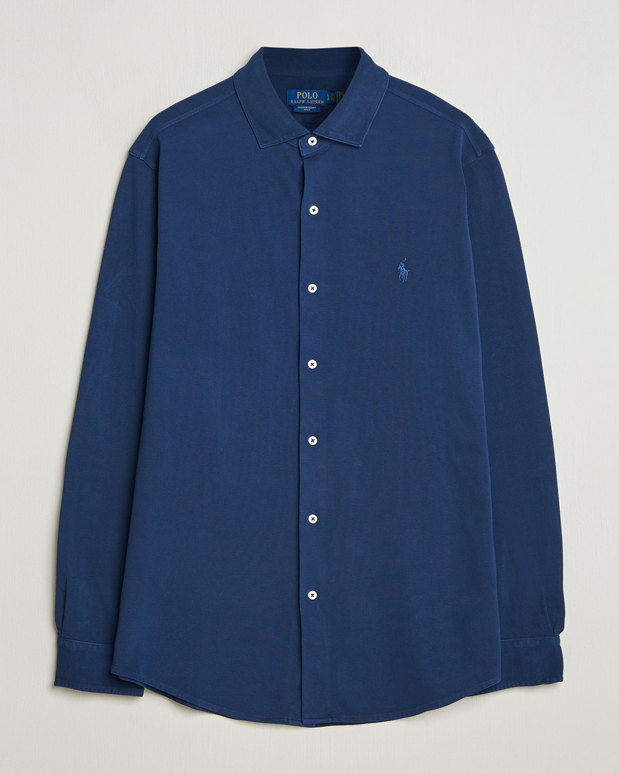 Uomini | Camicie | Polo Ralph Lauren | Featherweight Knitted Shirt Dark Cobalt