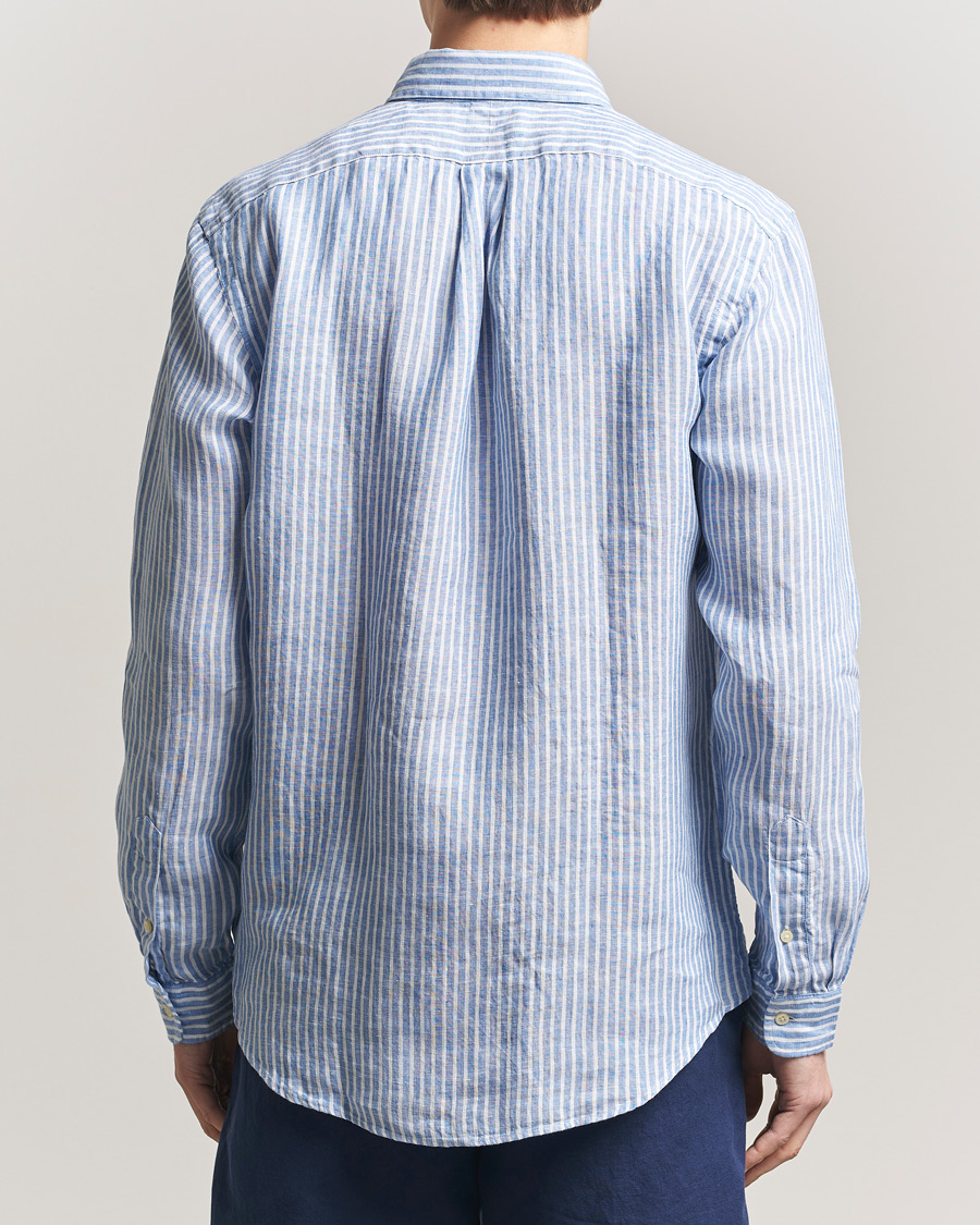 Uomini | Camicie | Polo Ralph Lauren | Custom Fit Linen Shirt Blue/White