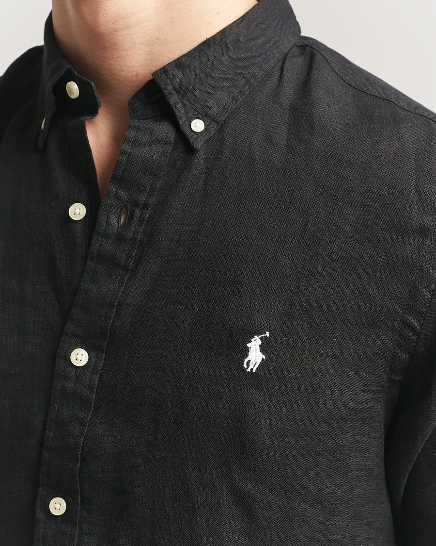 Uomini | Camicie | Polo Ralph Lauren | Slim Fit Linen Shirt Polo Black