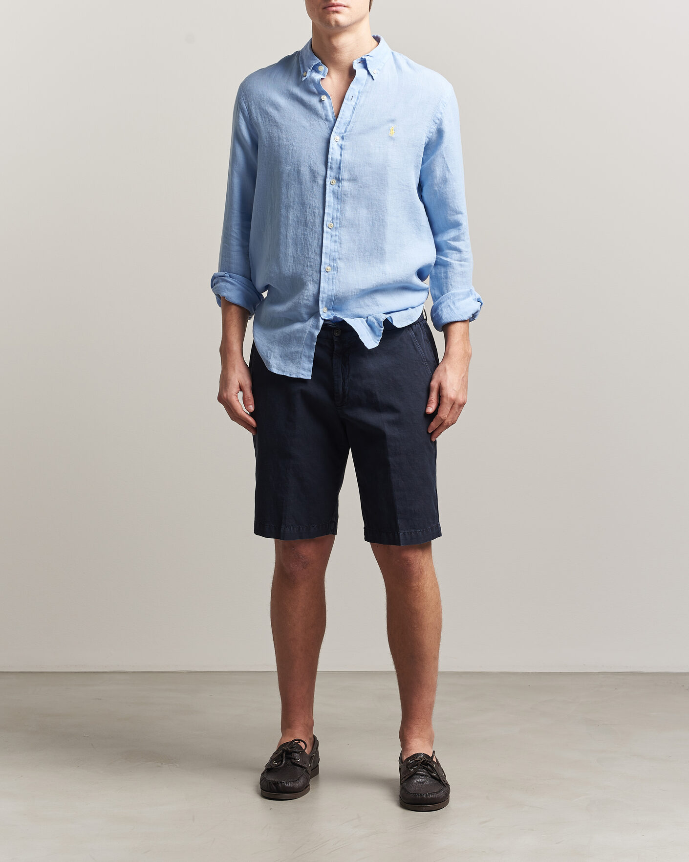Uomini | Camicie | Polo Ralph Lauren | Slim Fit Linen Shirt Austin Blue